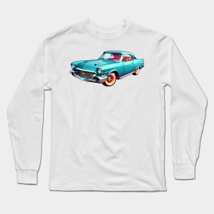 Colored Classic Car Design in Vibrant Vector Style Long Sleeve T-Shirt